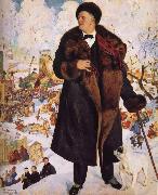 Boris Kustodiev Portrait of Fyodor Chaliapin France oil painting artist